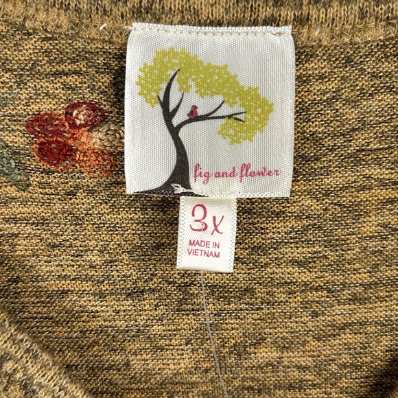 Anthropologie Fig & Flower Floral Embroidered Boho Cardigan Sweater Women 3X NWT - Picture 5 of 6